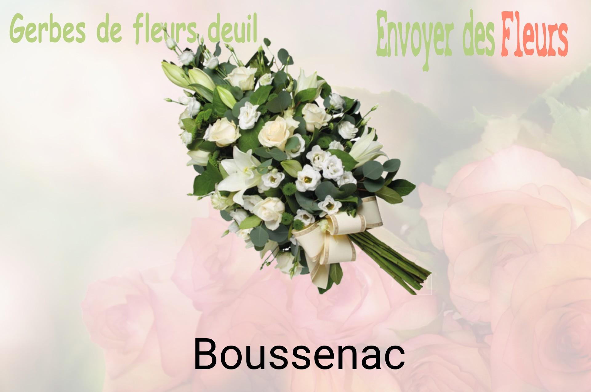 Gerbe de fleurs de deuil livrée à Boussenac